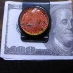 Burnt Orange with a Hint of Yellow Money Clip, Large