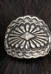 Almond Shaped Concho Pewter Pony Tail Cover, Small