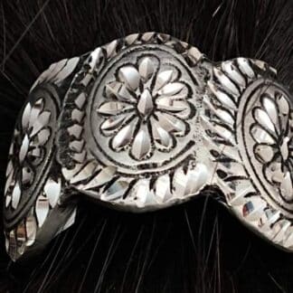 3 Concho Pewter Pony Tail Cover, Small