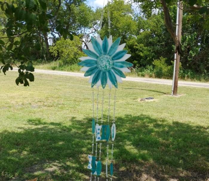 Teal and White Wind Chime