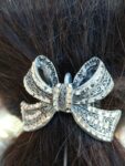 Ribbon Bow Pewter Pony Tail Cover, Small
