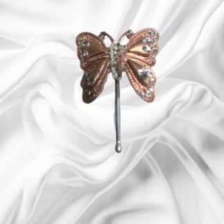 Copper Toned Pillow Butterfly Pewter Pony Tail Cover.
