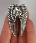 Rose on Angel Wings Pewter Pony Tail Cover, Medium