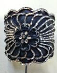 Pam's Flower Pewter Pony Tail Cover, XLarge