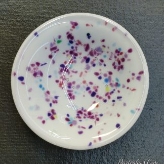 White Dipping Bowls with Purple Confetti Colors