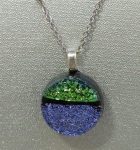 Green Over Purple 3/4" Round Dichroic Pendant