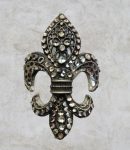 Fleur De Lis Pewter Pony Tail Cover, Large