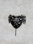 Heart with a Rose and Wings Pewter Pony Tail Cover, Medium