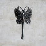 Lacy Butterfly Pewter Pony Tail Cover, Small