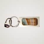 Santa Fe Colored Fused Glass on Stainless Steel Keychain