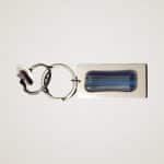 Shades of Blue on Stainless Steel Keychain