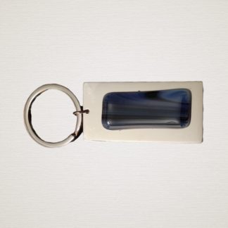 Shades of Blue on Stainless Steel Keychain.
