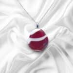Maroon and White Glass Pendant