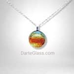 Multicolored Round Glass Pendant