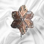 Rose Toned Hibiscus Flower Pewter Pony Tail Cover