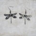 Pewter Earrings with Dragonfly Design
