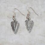Pewter Earrings with Small Leaf Design