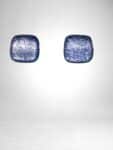Square Dichroic Fused Glass Post Earrings