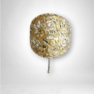 Gold toned western shield pony tail cover