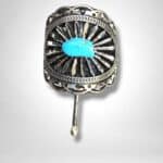 Concho Pewter Pony Tail Cover, with a Turquoise Stone