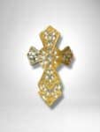 Old Style Gold Tone Cross Pony Tail Cover