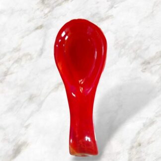 Red with a Hint of Orange Fused Glass Spoon Rest