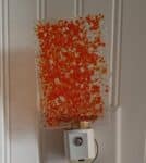 Orange Speckled on Clear Glass LED Autosensing Night Light
