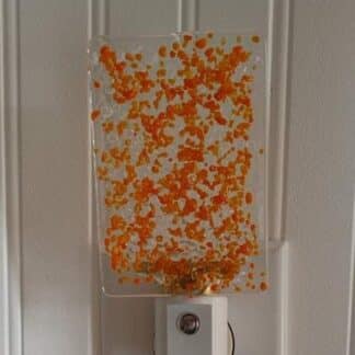 Orange Speckles on Clear Glass LED Night Light