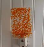 Orange Speckled on Clear Glass LED Autosensing Night Light