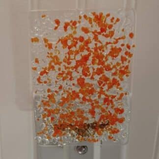 Orange Speckles on Clear Glass LED Night Light