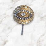 Gold Tone Almond Shaped Concho Pewter Pony Tail Cover