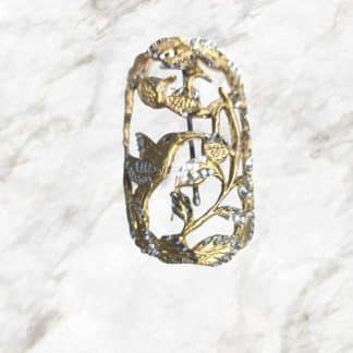 Gold Toned Hummingbird Pewter Pony Tail Cover