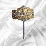 Gold Toned Lacy Pewter Pony Tail Cover, Small