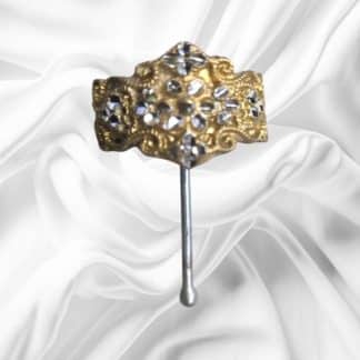 Gold Toned Lacy Pewter Pony Tail Cover, Small