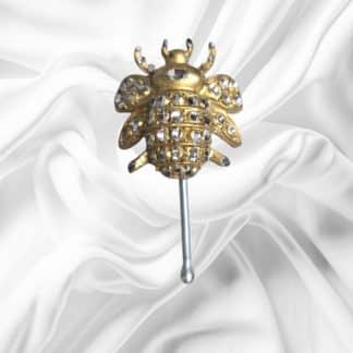 Gold Toned Bumble Bee Pewter Ponytail Cover, xSmall