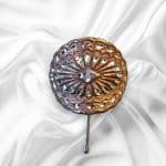 Almond Shaped Rose Toned  Concho Pewter Pony Tail Cover