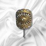 Gold Toned Almond Shaped Concho Pewter Pony Tail Cover