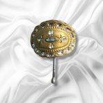 Gold Toned Concho Pewter Pony Tail Cover, Small