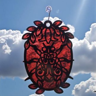 Red tones in a stained glass style suncatcher