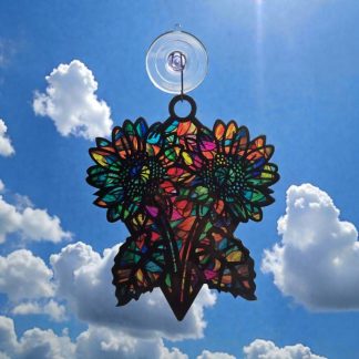 stained glass multi-colored style acrylic suncatcher