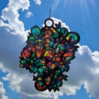 Floral , in a stained glass style, acrylic suncatcher
